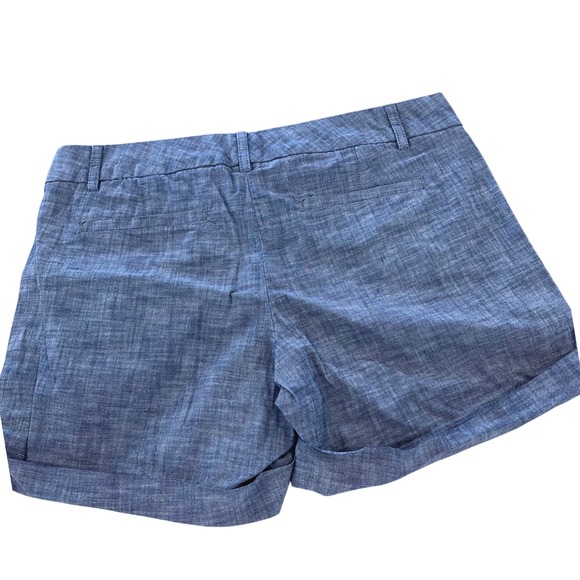 Banana Republic Women‎ Denim Chambray Roll Cuff Shorts Size 4 Blue Cotton - Picture 2 of 7